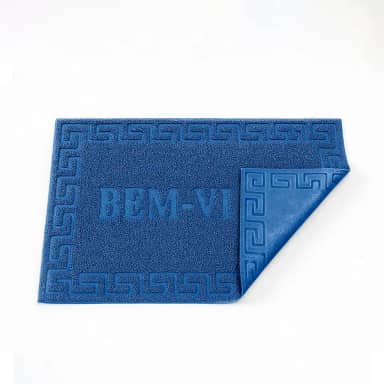 2 Tapetes Capacho Vinil Emborrachado 40 x 60 Porta Entrada Casa Apartamento Antiderrapante (2, Azul)