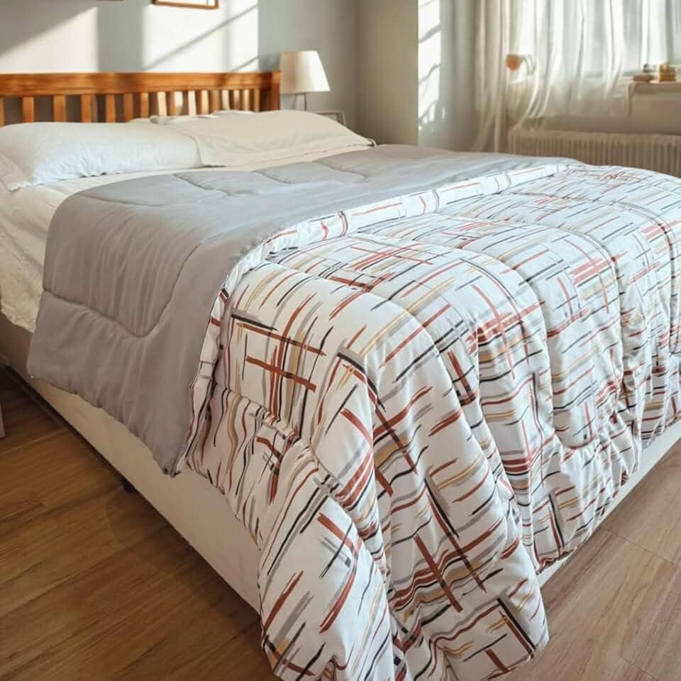 Edredom Queen Dupla Face Macio Luxo cobertor Antialérgico (Listrado)