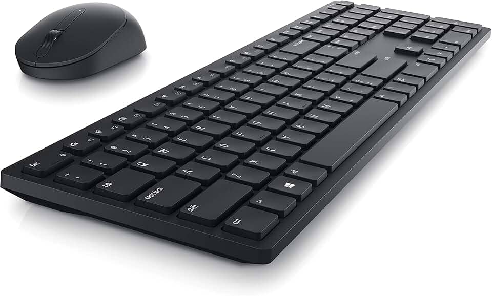 Dell KM5221W Pro Teclado sem fio e mouse Combo, teclas programáveis e luz indicadora da bateria - Preto