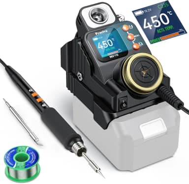 Preciva Estação De Ferro De Solda Sem Fio Para Bateria Dewalt 18-20 V - Display Lcd, Aquecimento Rápido, Temperatura Ajustável, Conversão °C/ºf, Piscina De Escória Removível, Espera De 0-8 Minutos