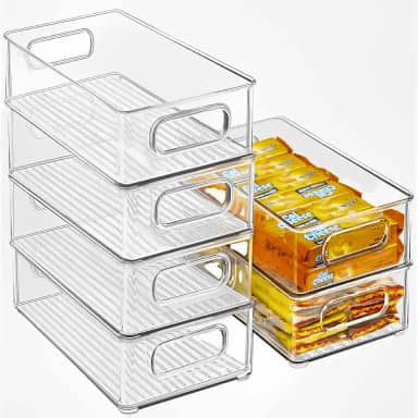 Organizador Multiuso Modular Kit com 6 Geladeira Armários Despensa Lavanderia Alimentos Frutas