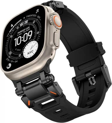 Kades Pulseira para Apple Watch Ultra 2/Ultra de 49 mm para Apple Watch séries 10/9/8/7/6/SE/5/4/3/2/1 de 46 mm/45 mm/44 mm/42 mm, conector de metal durável com pulseira esportiva de TPU resistente