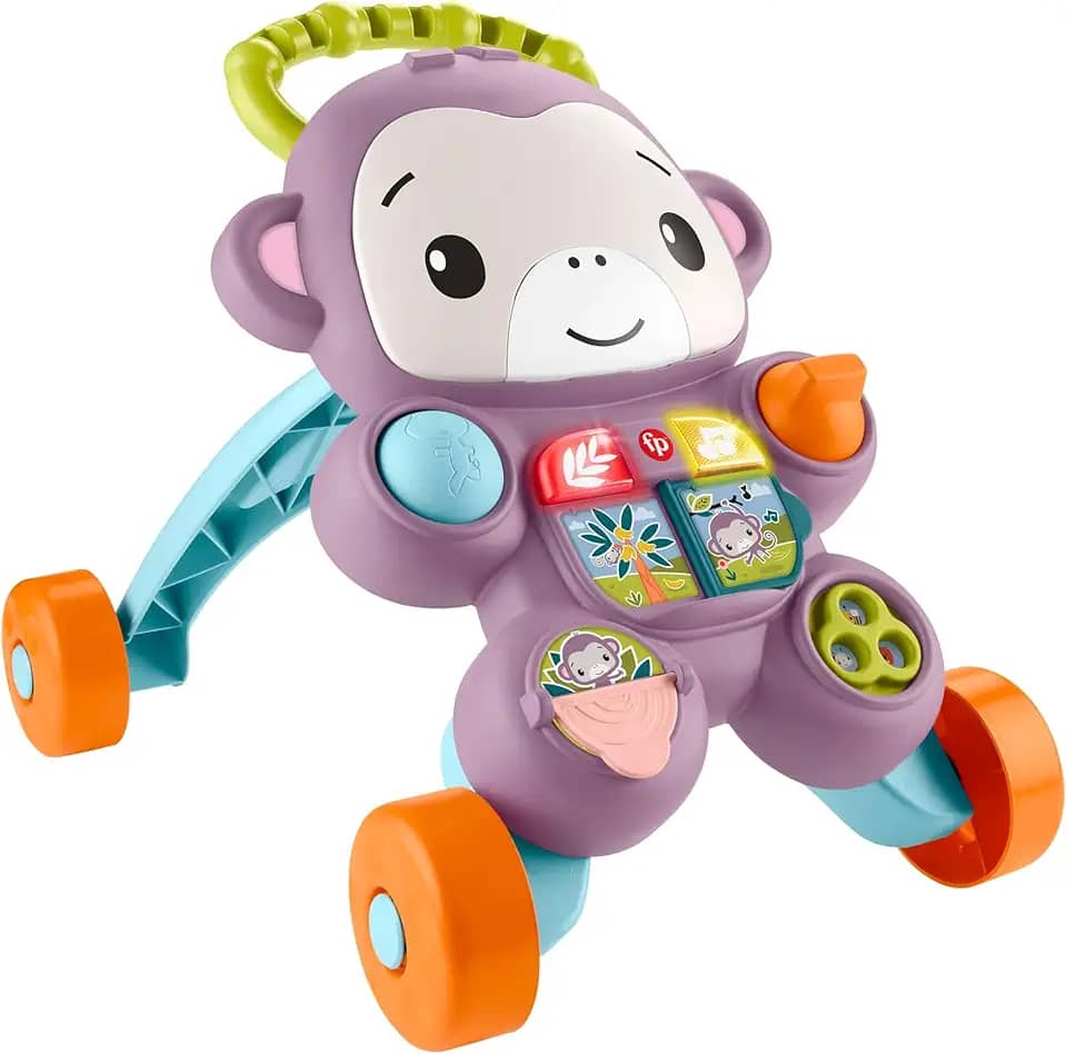 Fisher-Price Andador para Bebês Aprenda Comigo Amigo Macaco para crianças a partir de 6 meses