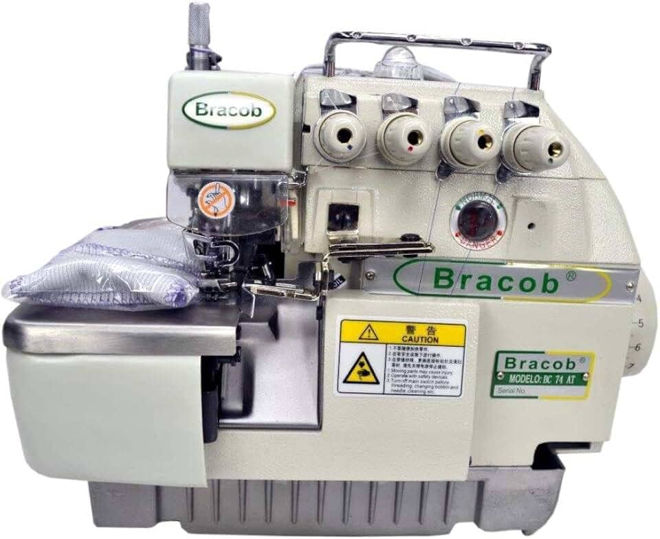 Máquina Industrial Overlock c/Direct Drive, 2 Agulhas, 4 Fios, 6000rpm BC74-AT - BRACOB (110)
