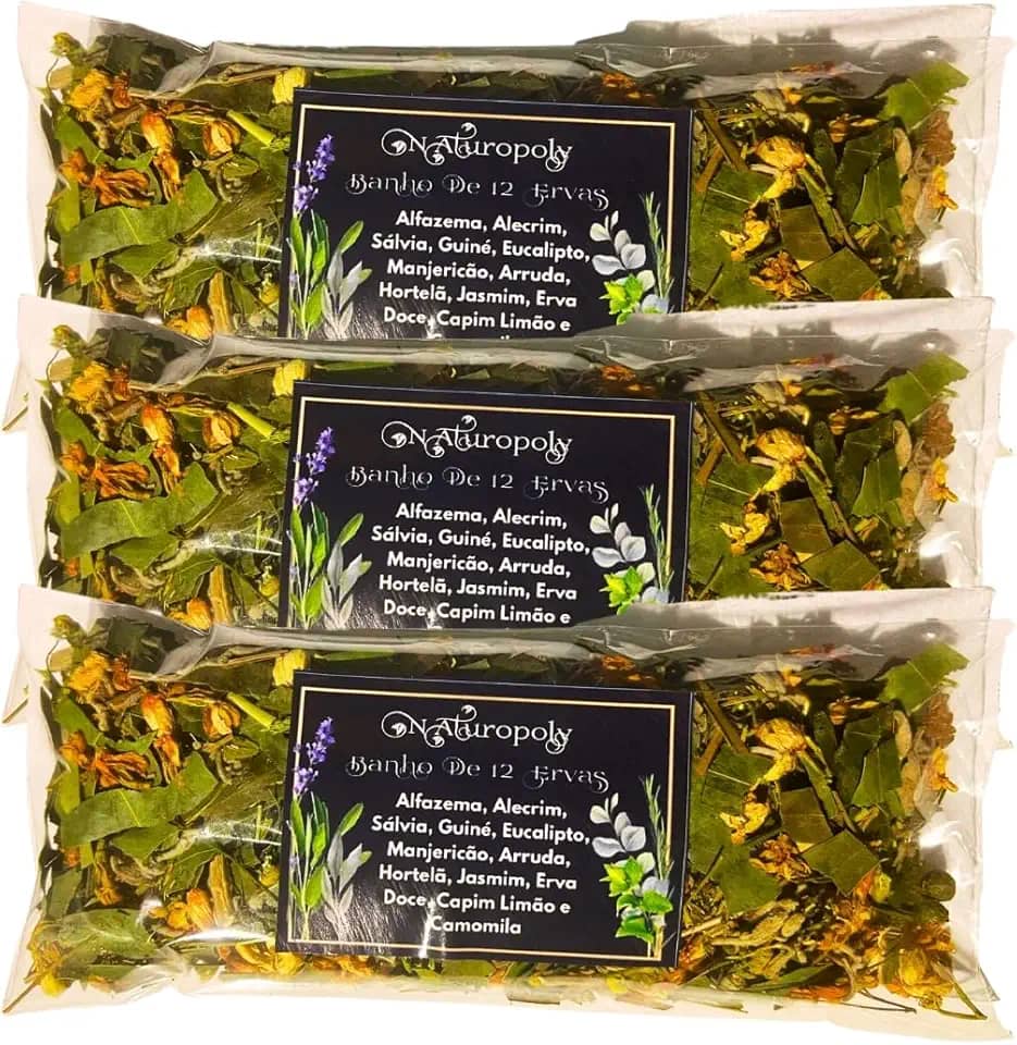 Banho de 12 Ervas 60g Kit 3 por 2! – 12 Ervas Premium da Naturopoly (Na Descrição) | Limpeza e Proteção