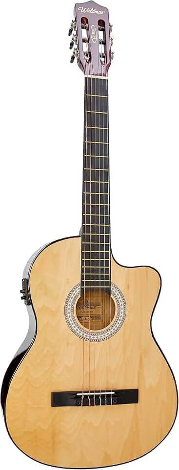 Violão Eletro-Acústico Cutway com Tensor de 2 Vias e equalizador gráfico de 3 bandas com afinador embutido. Cordas de Nylon - Natural