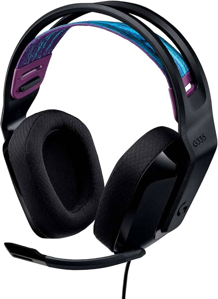 Headset Gamer Logitech G335 com Almofadas com Espuma de Memória, Design Leve e Conexão 3,5mm para PC, PlayStation, Xbox, Nintendo Switch e Mobile - Preto