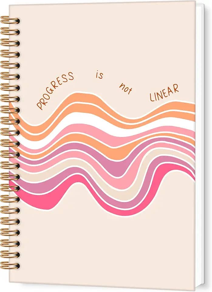 Caderno espiral de saúde mental, diário de saúde mental para mulheres, caderno positivo pautado na faculdade para material de escritório escolar, ProgressIs Notebooks de diário linear 14 x 8,7