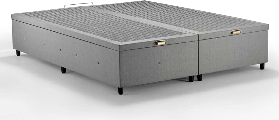 Box Baú Premium Linho Cinza King - SONO DESIGN