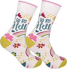 FUNATIC Meias com frases engraçadas – presentes inovadores para homens, mulheres, adolescentes – sarcástico, profano, rude