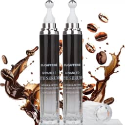 Creme para olhos com cafeína para inchaço e olheiras, creme sob os olhos para olhos inchados, bolsas e rugas, 2 unidades de soro antienvelhecimento com rolo sob os olhos, reduz linhas finas e hidrata