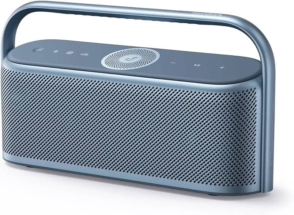 Soundcore Motion X600 da Anker Caixa de Som Portáteis Bluetooth, Áudio Espacial Hi-Res, 50W Sem Fio, IPX7 à Prova D'Água, Pro EQ, Entrada AUX, Ideal para Casa, Escritório, Quintal e Banheiro, Azul
