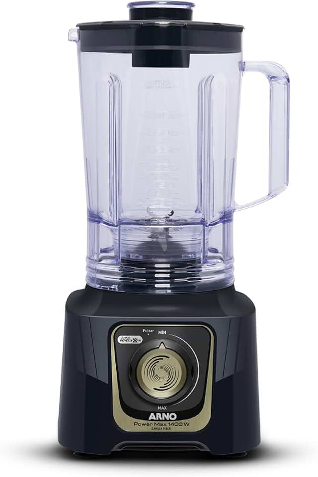 Liquidificador Arno Powermax Autolock 1400W LN82, Cinza Chumbo, com 6 Lâminas Powelix Pro, Tecnologia Anti Vazamento, Comfort Control e Limpeza Fácil, 220V