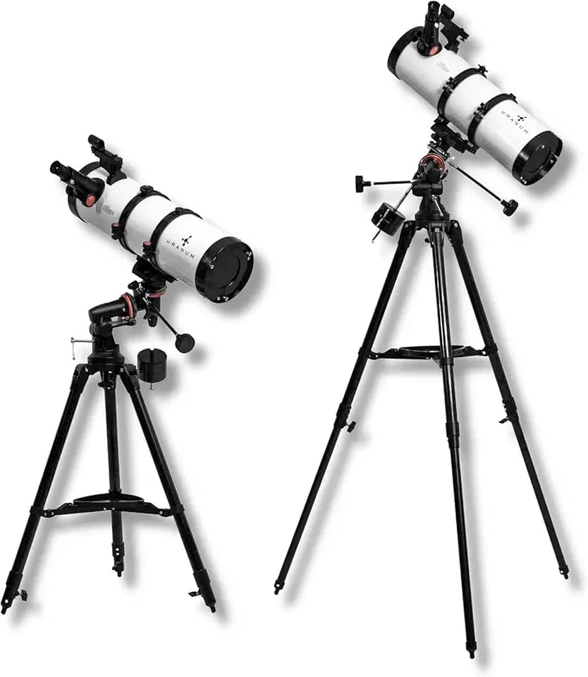 Telescópio Refletor Newtoniano 130mm Uranum EQ3 Astronômico Luneta Para ver Nebulosas Planetas Galáxias Estrelas (Preto-branco)