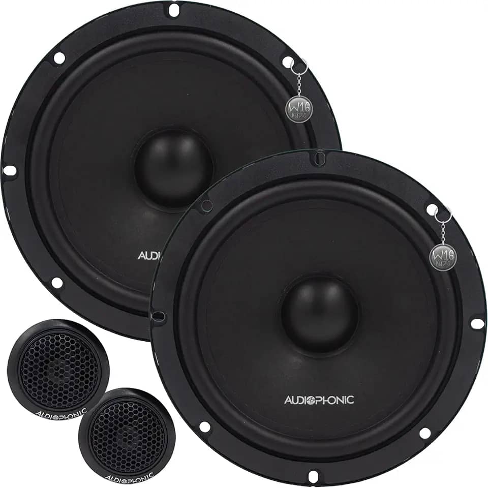 Kit 2 Vias Alto Falante 6,5" Pol Cone de Celulose Tweeter de Seda 4 Ohms Audiophonic - KN 650