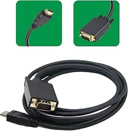 Cabo Adaptador HDMI para VGA, Conversor Digital, 1,8 metros, Preto (Preto)