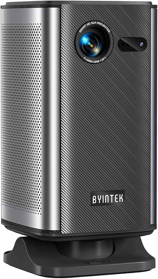 Projetor DLP Portátil BYINTEK P70X 1080p Full HD 300ANSI - Mini projetor Android com Foco Automático a Laser TOF, Bateria Integrada de 10000mAh e LED de 50000h