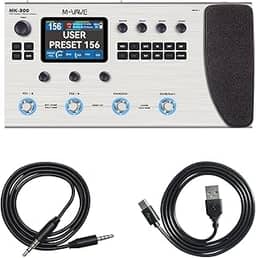 M-VAVE MK-300 Processador de Efeitos para Guitarra - Modelagem Neural 120 AMP/360 FX, Bateria 10h, Looper 300s, MIDI e Compatível com Kemper/Axe-FX (Preto)