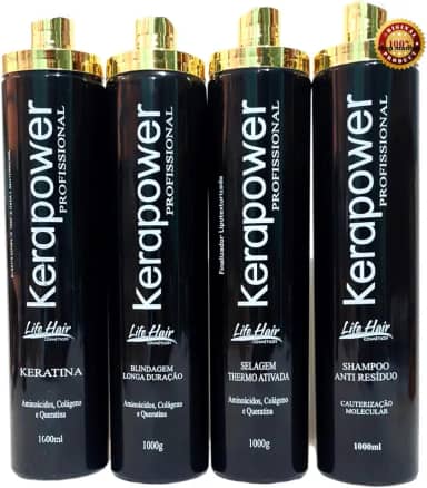Cauterização Capilar Profissional Kera Powe Life Hair Kit 4Lt