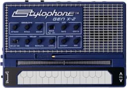 Stylophone Sintetizador analógico portátil GENX-2 com alto-falante embutido, LFO, filtro, atraso analógico e saída CV/Gate | Teclado sintetizador | Instrumento musical de sintetizador