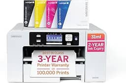 Sawgrass Pacote de impressora de sublimação SG500 | Inclui impressora profissional de sublimação de tinta com tintas SubliJet UHD de 31 mL e papel de sublimação TruePix | Conectividade Wi-Fi | Crie