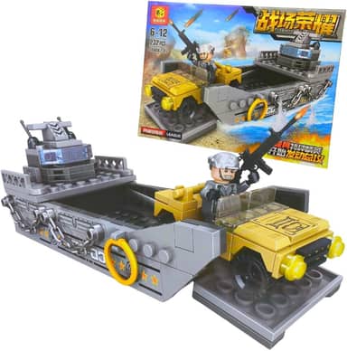 Blocos de Construção para Montar e Desmontar, Kit de Construção - Barco militar 232 peças - Presente para Crianças e Adultos, Brinquedos Educativos de Engenharia e Construção (Barco)