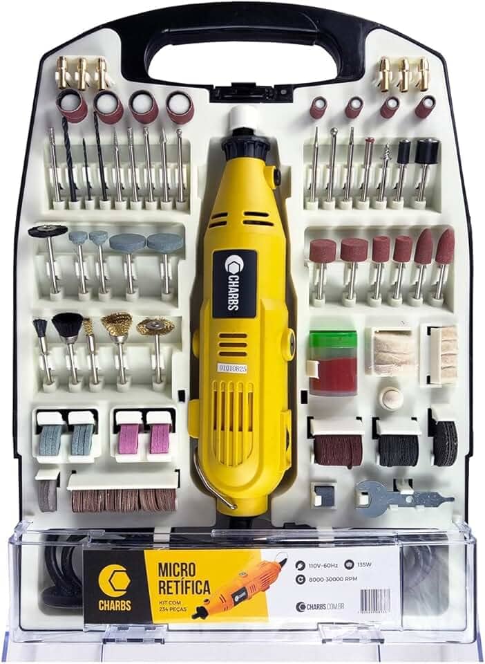 Micro Retífica com 234 Acessórios e Maleta CH2904-X Charbs - 110V