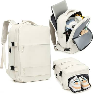 Mochila De Viagem Grande Impermeável, Com Porta Usb, Compartimento Para Sapatos, Bolsa Para Objetos úmidos, Mochila Para Notebook, Mochila Feminina