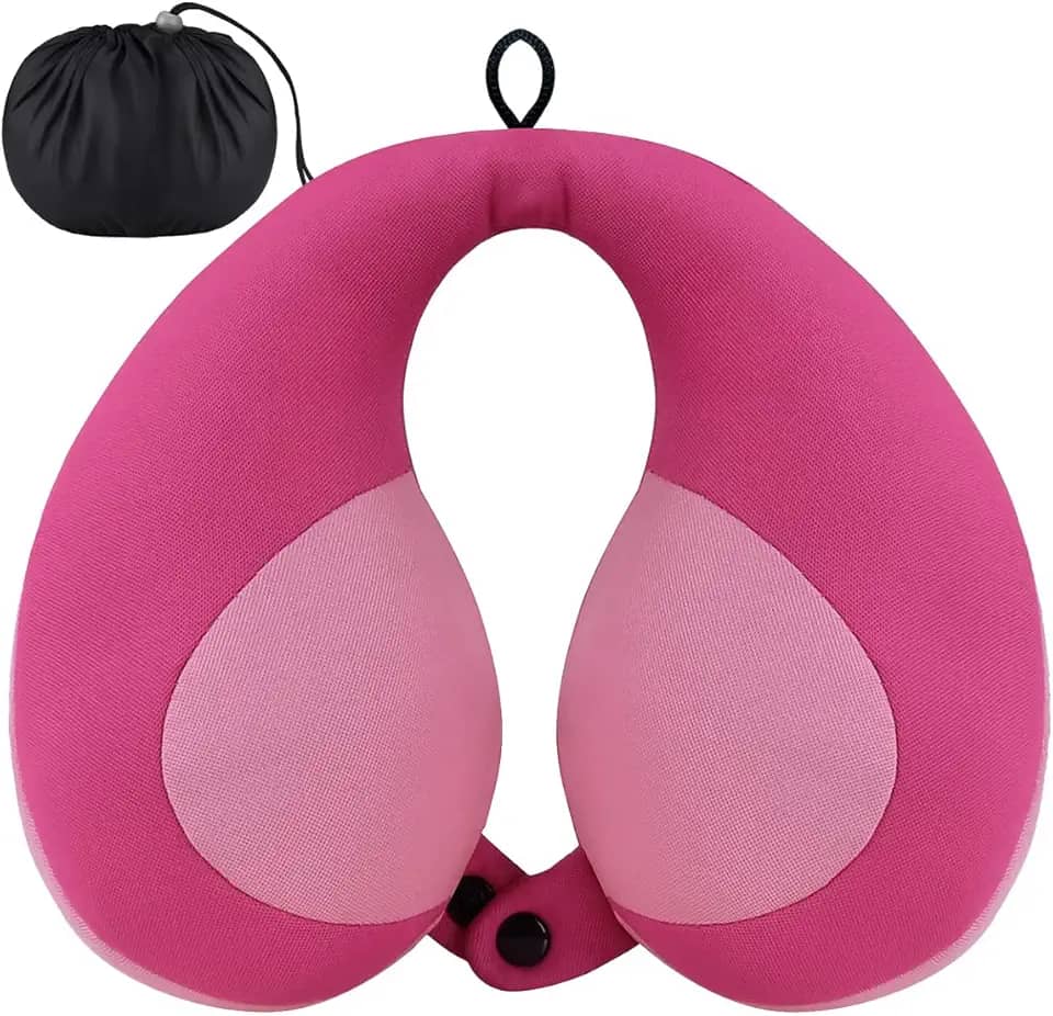 INFANZIA Travesseiro infantil de pescoço para viagem, ajuda a apoiar a cabeça e o pescoço, confortavelmente projetado para suporte de cabeça, pescoço e queixo - presentes para crianças/crianças, rosa