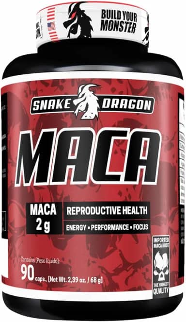 Maca Peruana Pote 90 Cápsulas 2000mg Pura Premium Por Dose Lepidium Meyenii 100% Natural Rende 30 Doses Matéria Prima Importada Homens Mulheres Suplemento Cáps | Energia Resistência - Snake Dragon