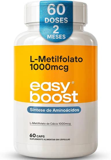 L-metilfolato De Cálcio 1000mcg Easy Boost Ácido Fólico 60cps