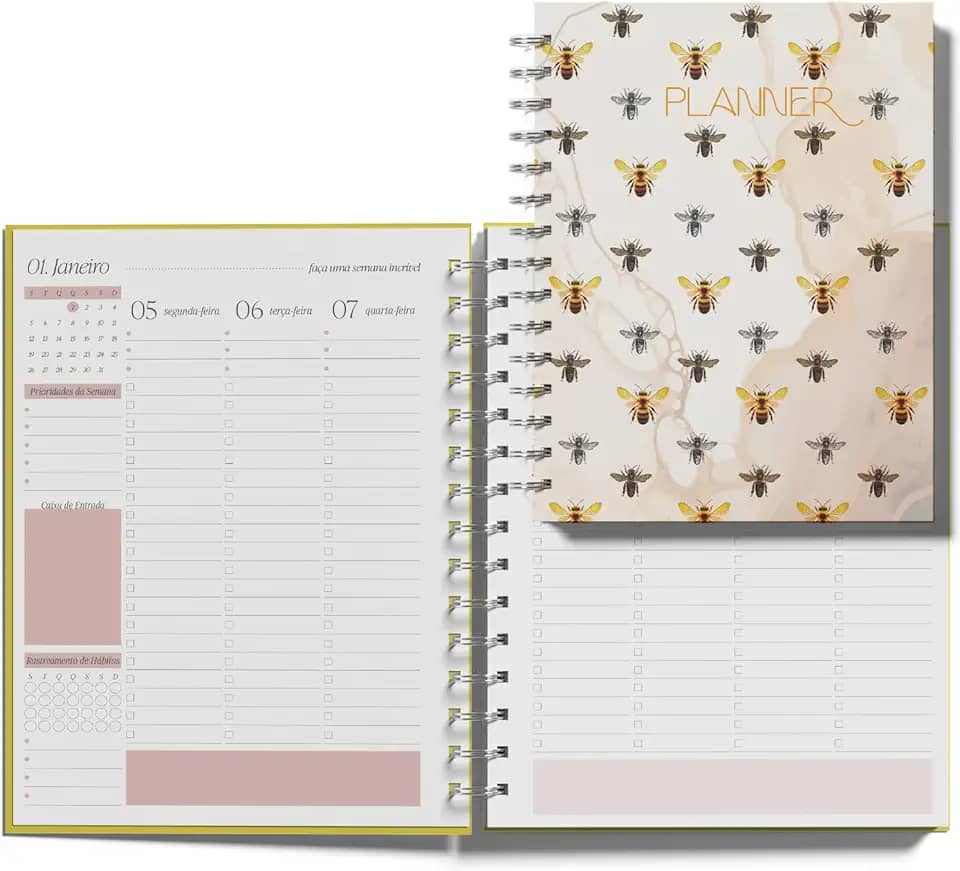 Planner 2026 - Respire, floresça, torne-se — um planner para sua melhor versão!