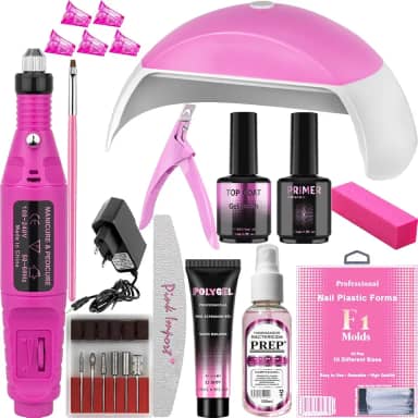 Kit gel Completo Cabine Mini G 48W LED UV Unhas Poligel Lixadeira Elétrica Caneta Manicure