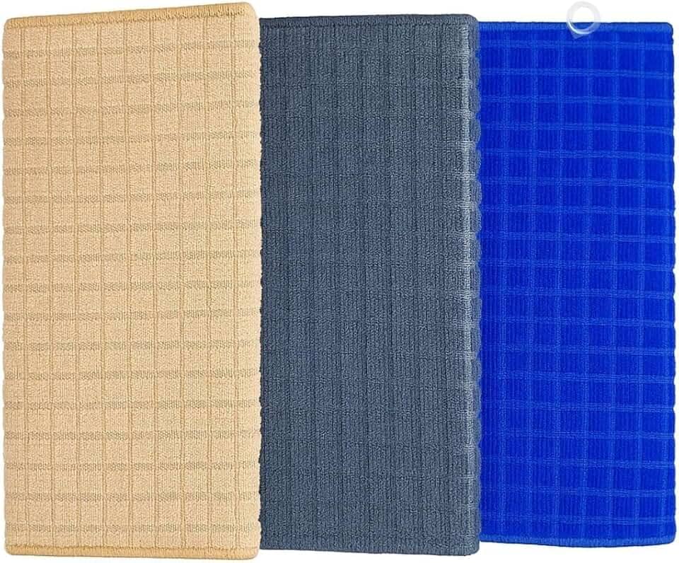 Tapete Escorredor de Louça Ultra Absorvente para Bancada e Pia Aparador para Secagem Rápida Cinza Bege e Azul 40 x 30 cm (Cinza)