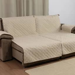 CAPA PARA PROTETORA DE SOFÁ RETRÁTIL E RECLINÁVEL DE DOIS LUGARES DE 1,20M TOTAL 2,40M X 2,40M ALTURA (Bege)