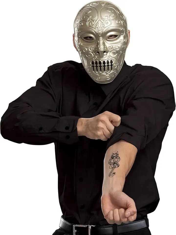 DISGUISE Kit de fantasia de Comensal da Morte, acessórios oficiais de fantasia do mundo mágico de Harry Potter, tamanho único (14+)