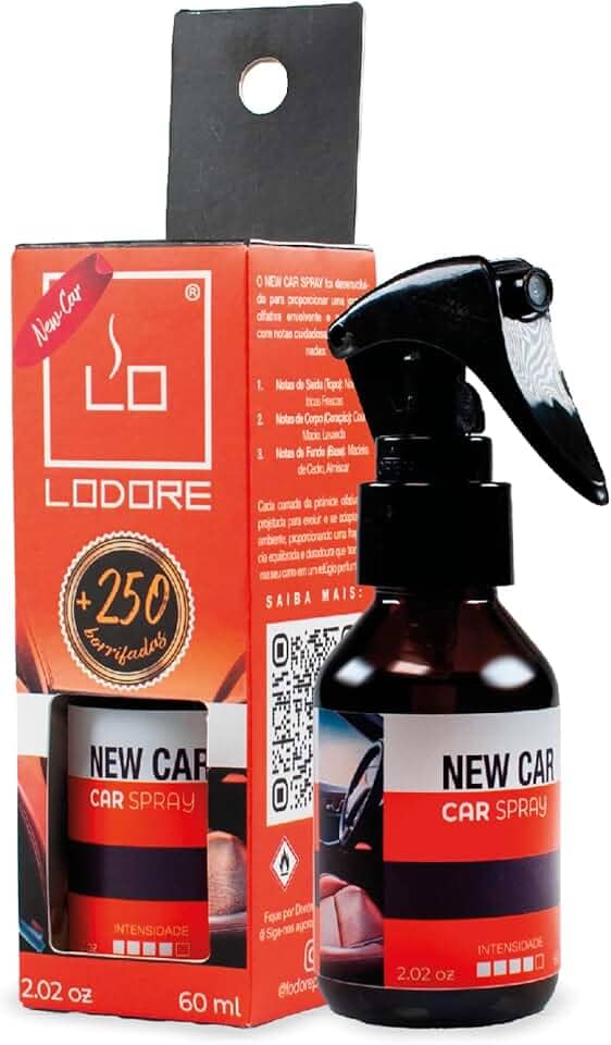 Aromatizante Automotivo Lo Car Spray – Perfume Automotivo Prático e Eficiente, Cheirinho Duradouro para Carros, Ideal para Refrescar o Interior do Veículo com Aromas Suaves e Sofisticados (New Car)