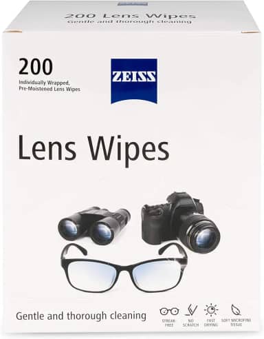 Lenços de limpeza de óculos ZEISS – 200 lenços pré-umedecidos para limpeza de óculos