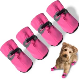 TEOZZO Botas de Cachorro Protetor de Patas, Antiderrapantes Sapatos para Cachorros de Inverno com Alças Refletivas para Cachorros Pequenos, Médios e Grandes 4 Peças (Tamanho 5,5 x 4,5 cm)
