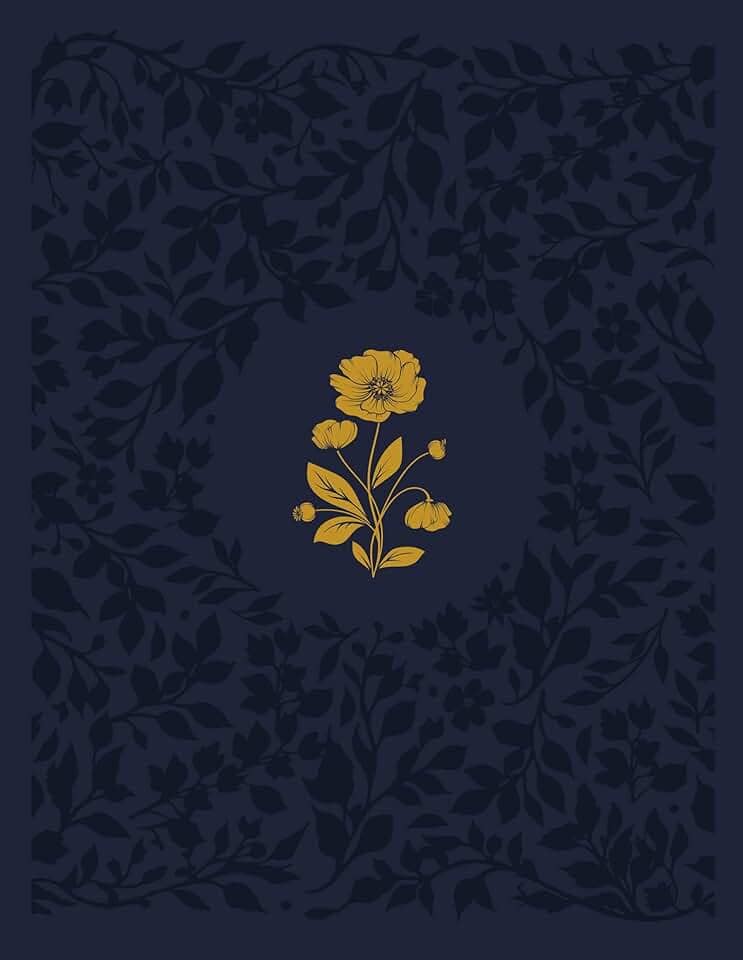 Bíblia ACF com espaço para anotações, Couro-soft azul com flores em baixo relevo, Leitura Perfeita