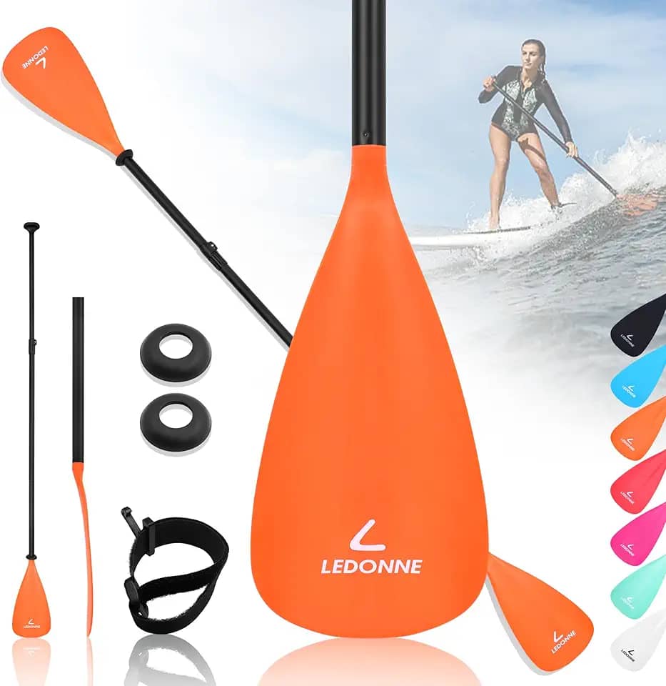 LEDONNE SUP Paddle 4 peças de remo ajustável para caiaque flutuante leve com eixo de liga de alumínio e 2 lâminas de náilon. Melhor preço com base em nossos 3 milhões de conjuntos por ano, 500