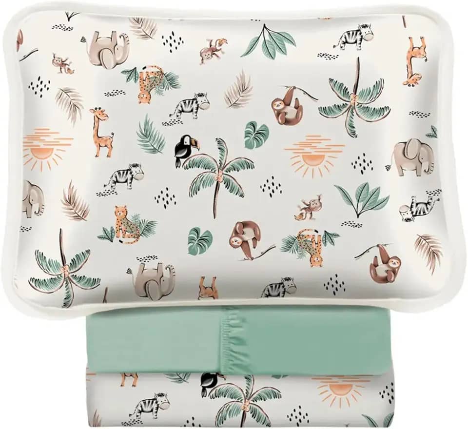 Jogo De Lençol Berço 3 Peças Malha 100% Algodão (Selva)