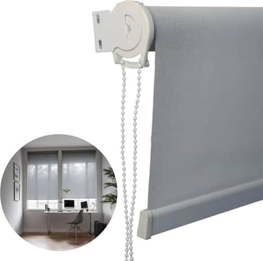 Atlas - Persiana Rolo de Tela Solar de Trama Intermediária de 3%, Tamanho de 80x160cm, Cor Cinza