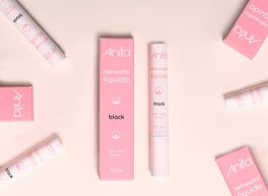 Delineador Líquido Preto Anita - Longa Duração, Secagem Rápida e Traço Intenso Para Olhos Gatinho - Maquiagem Cosméticos 2,5ml