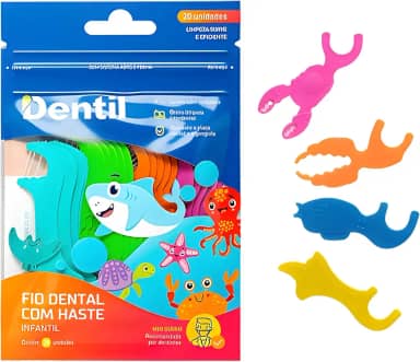 Fio Dental Dentil Kids Com Haste 20 Unidades