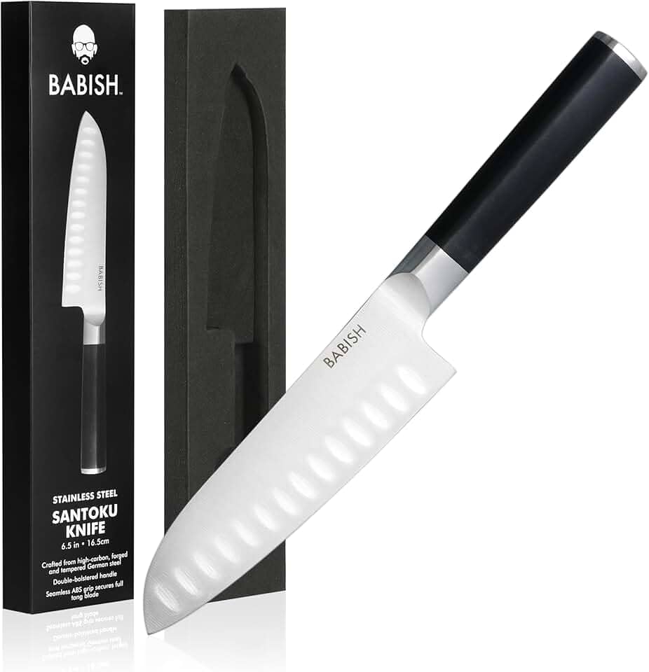 Faca Santoku Babish, aço alemão, 16,5 cm