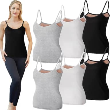 3 peças de regata térmica para mulheres alças finas camisola térmica forrada de lã camisola roupa interior colete