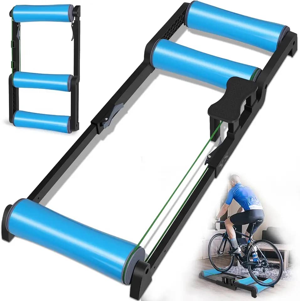 Rolo de Treino Bike, Rolo de Treino Treinamento Absolute, Rolo de Treino Dinâmico, Rolo de Treino Bike Livre Desmontável Exercícios, Rolo de Treino Dinâmico de Equilíbrio, para 24' to 29' Bikes