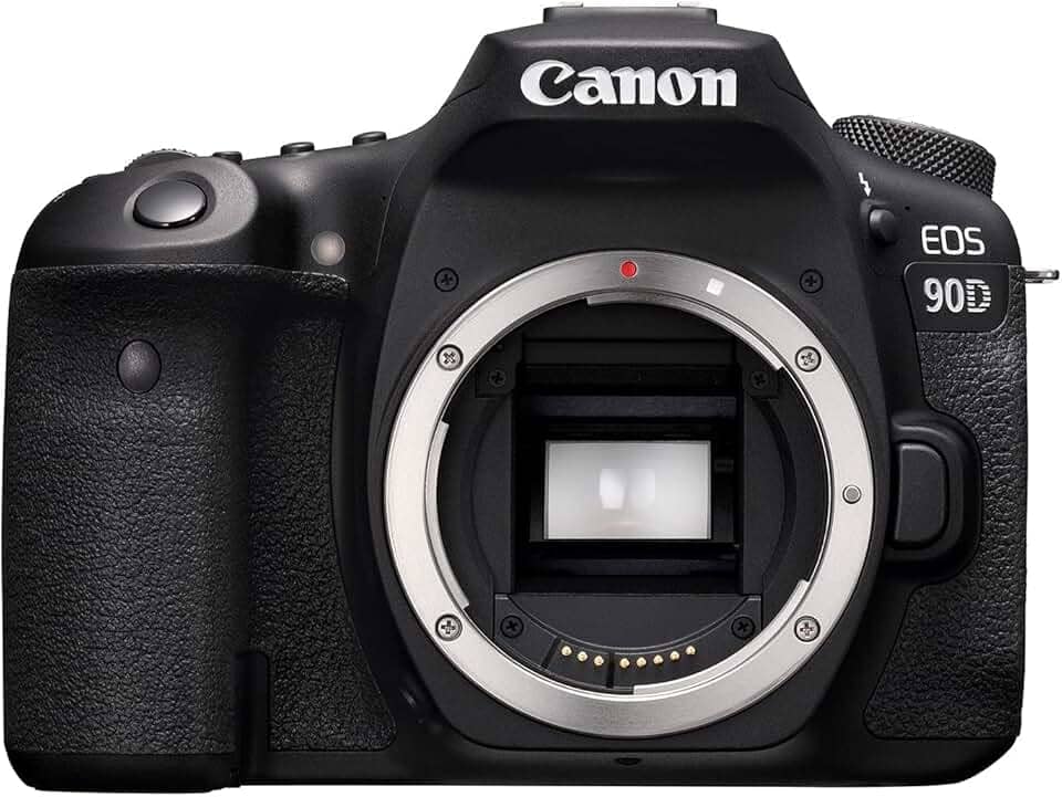 Canon Câmera Dslr [Eos 90D] Com Wi-Fi Embutido, Bluetooth, Digic 8 Image Processor, Vídeo 4K, Dual Pixel Cmos Af E Tela LCD De 3,0 Polegadas Touch Touch, [Apenas Do Corpo], Preto