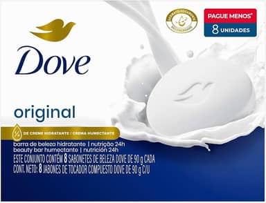 Dove Sabonete Em Barra Branco 90G - 8 Unidades